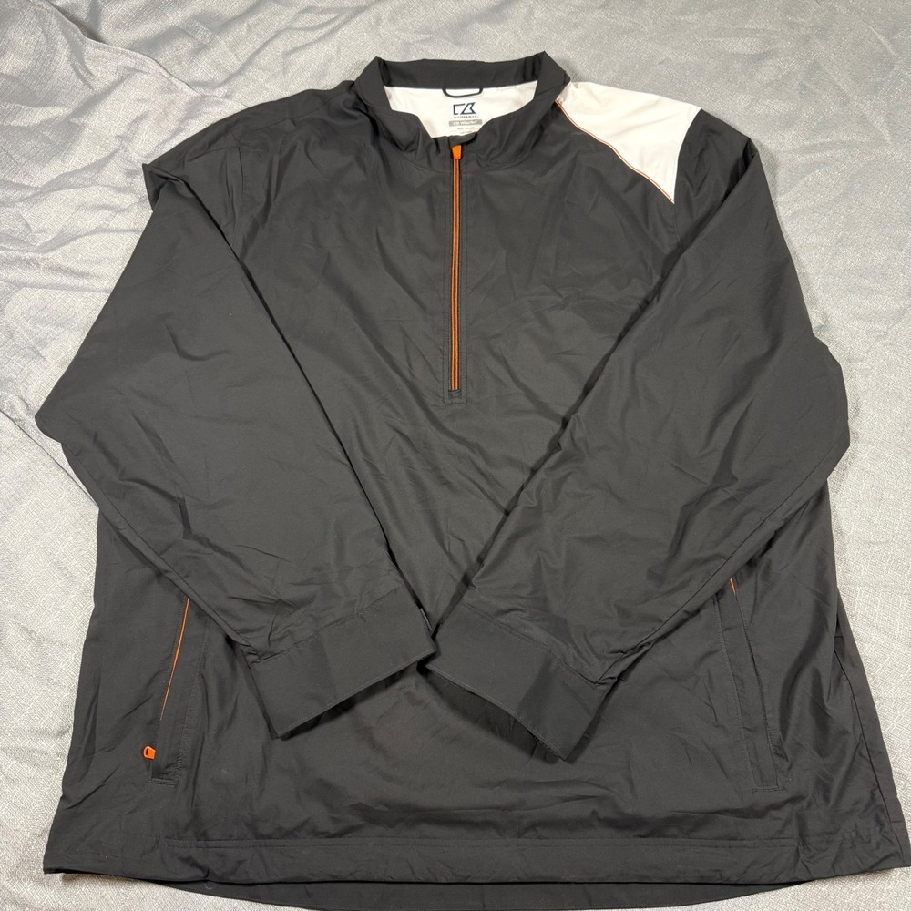 Cutter & Buck Pullover Mens XL Black CB WindTec Quarter Zip Windbreaker Jacket
